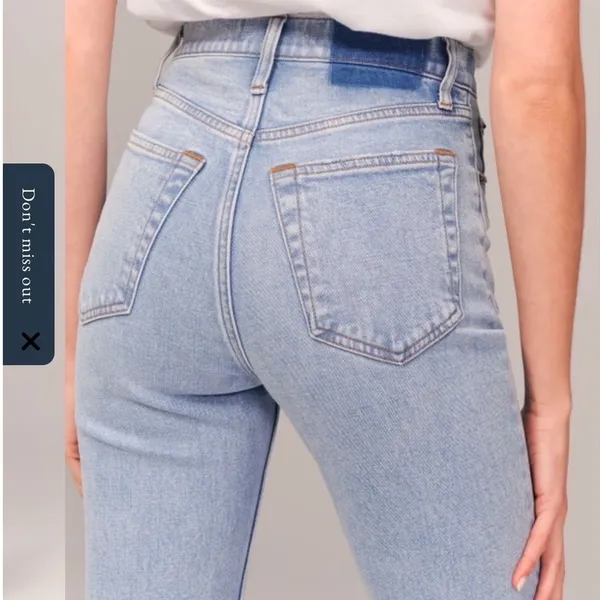Abercrombie & Fitch Curve Love 90s‎ Slim Straight Ultra High Rise Jeans 26 2XL - Image 3