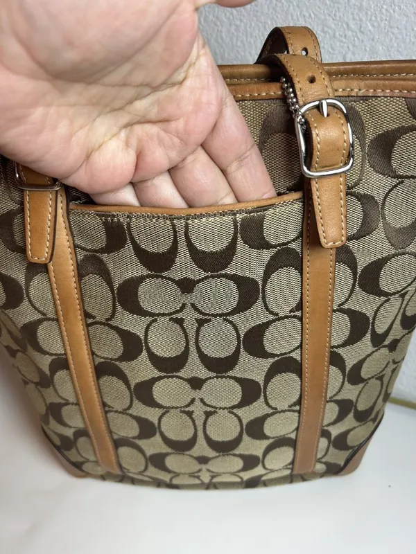 Coach 6612 Medium Signature Canvas Leather City Tote Shoulder Bag Handbag - Image 11