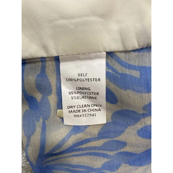 Amanda Uprichard Sheer Floral Cropped Tie Blouse Open Back Mock Neck Blue S - Image 11