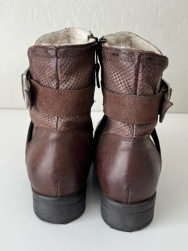 Miz Mooz Sabel Leather wool lined Ankle Boots Espresso 37 US7 - Image 5