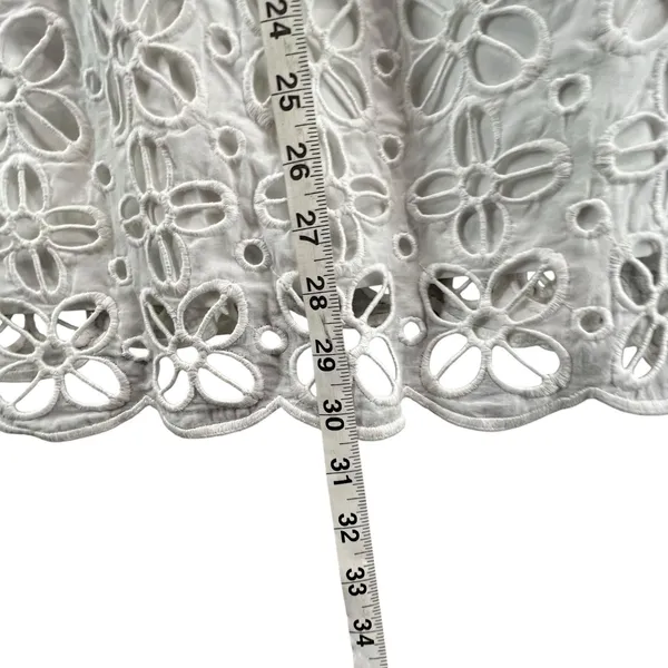 Milly New York Emalina Dress 10 White Floral‎ Eyelet Strapless Lined Chic Modern - Image 10