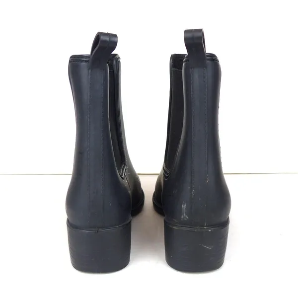 Jeffrey Campbell Stormy Chelsea Rain Boots Women 8 Black Matte Pointed Toe - Image 6