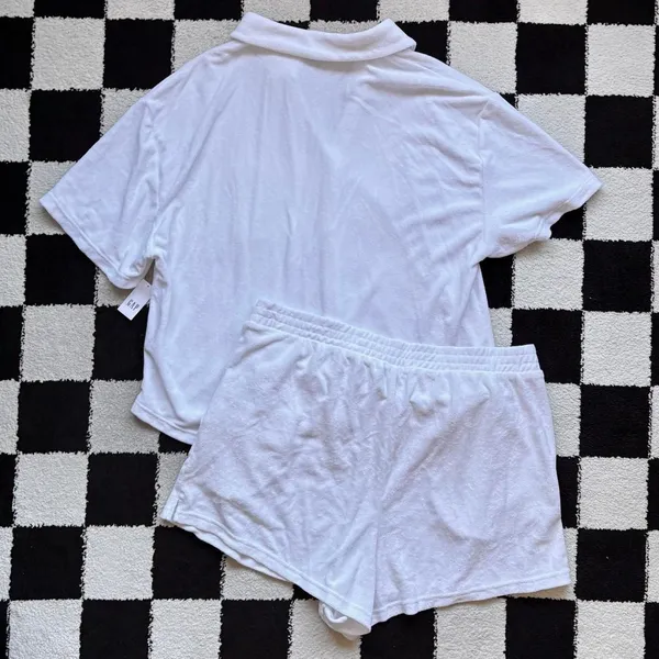 NWT Gap Body White Terrycloth Lounge Set XL - Image 2