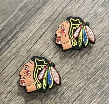 Chicago Blackhawks Hockey Team Charm For Crocs Shoe Charms - 2 Pieces - Image 2