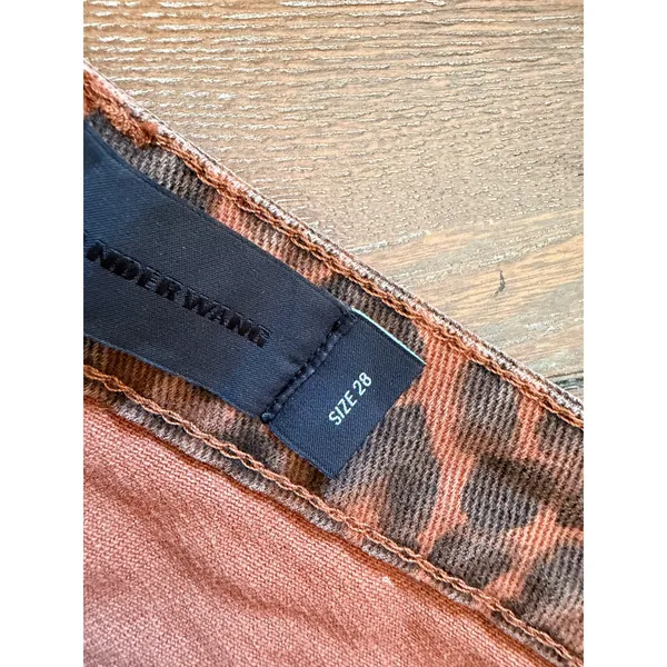 Denim x Alexander Wang Bite Leopard Print Denim Shorts Women Brown Size 28 - Image 5