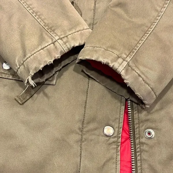 Top shop tan hooded full zip cargo coat - Image 7