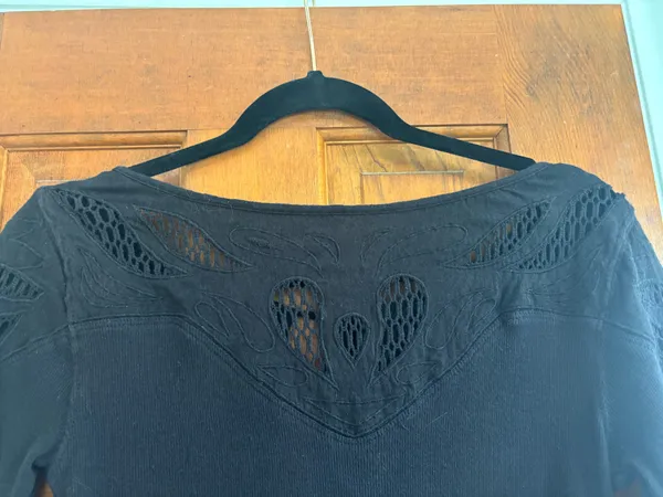 Free People Black Tie Long Sleeve Shirt - Image 6