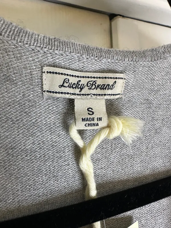 NWT Lucky Brand Boho Cardigan Grey Blue Tie Front Size S - Image 5