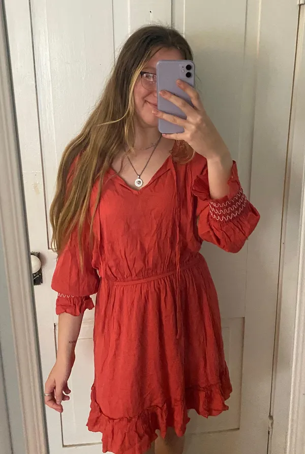 She & Sky BNWT rust quarter sleeve dress - Image 2