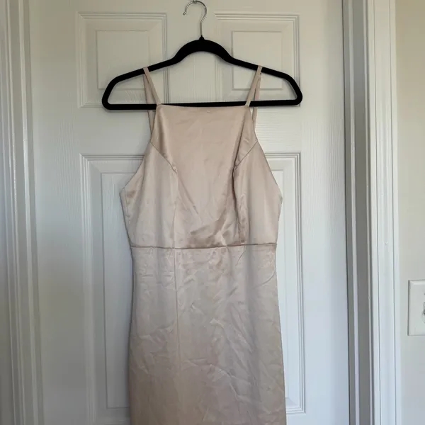 Lulus Kaisley Cream Satin Backless Midi Dress Size Medium - Image 12