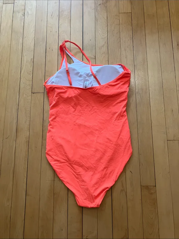 Holipick Neon Orange One Shoulder Adjustable One Piece Swimsuit XL NWT - Image 8