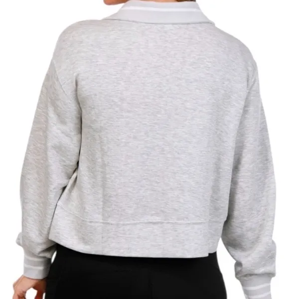 NWT Yogalicious Georgetown Scuba Half Zip Pullover Heather Gray Size Large - Image 3