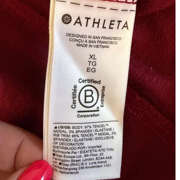Athleta Pranayama Wrap Cardigan Dark Red XL 882498-12 Open Front Shawl‎ Collar - Image 7