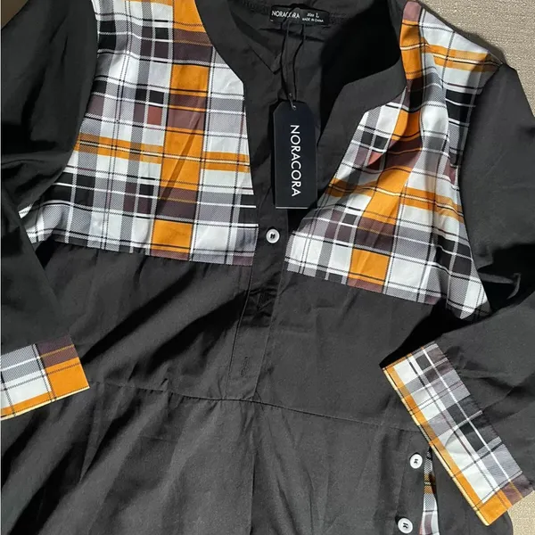 Black Plaid Button - Image 3