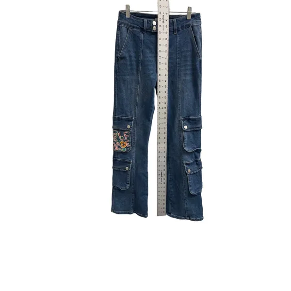 Forever 21 Women’s Blue Pants/Jeans/Flared Size 28x30 SKU 1673 - Image 2
