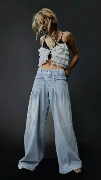 *NEW* BiBi Balloon Jeans Blue Size L - Image 2