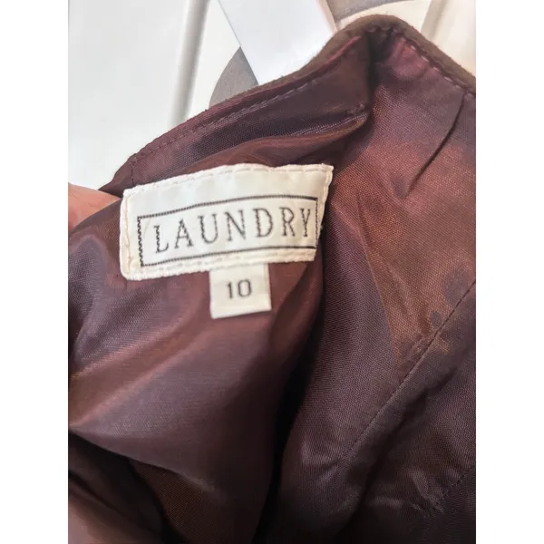 Vintage Laundry Real Suede Fringe Skirt 10 ✨ Brown Leather Western Boho - Image 4