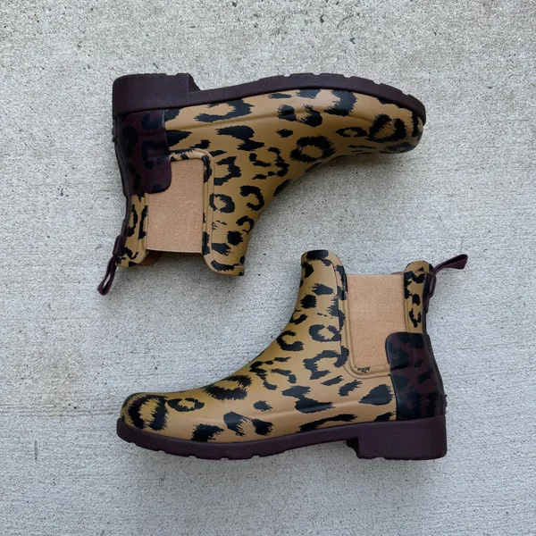 Hunter Original Leopard Animal Print Chelsea Rain Boot size 6 - Image 2