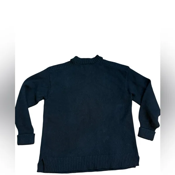 By Anthropologie Off-the-Shoulder Black Sweater Cozy‎ Knit Minimalist Sz S - Image 2