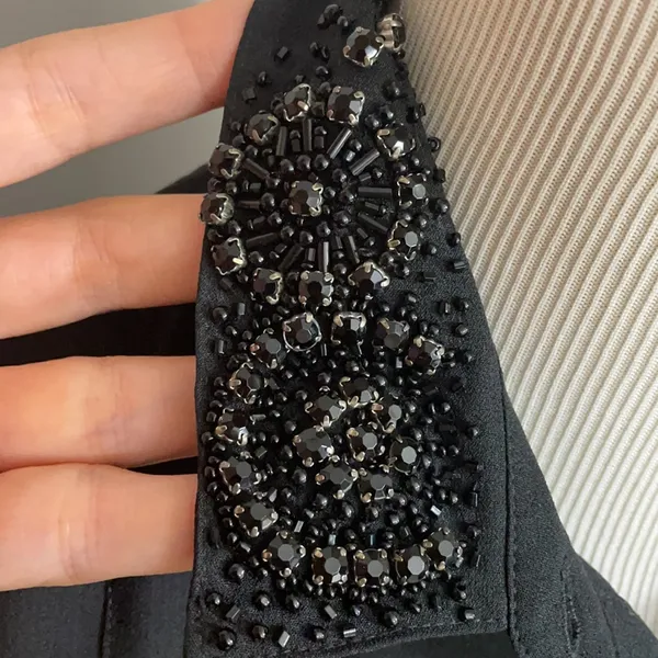 Guess sheer sleeveless blouse sequined collar - Image 3