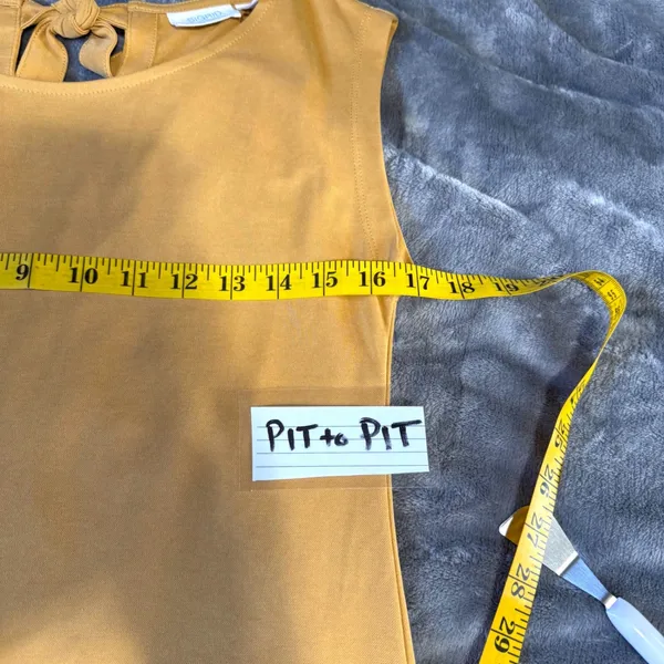 Sigrid Olsen Shift Dress XS Mustard Golden Yellow Sleeveless Modal‎ Blend Casual - Image 6