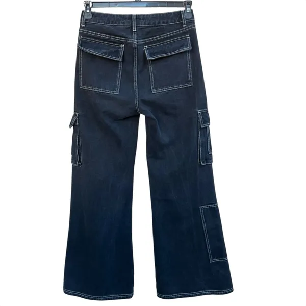 Superdown Natt Baggy Cargo Black Wide Leg Jeans Size XS - Image 6