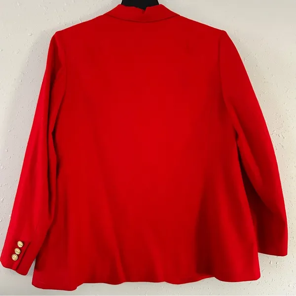 Pendleton Virgin Wool Red Blazer Jacket Holiday Christmas Formal Large Medium - Image 4