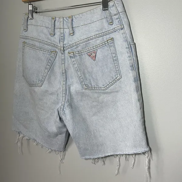 Guess Jeans Vintage Cutoff Denim Shorts USA Made Lightwash 100% Cotton Size 30 - Image 4