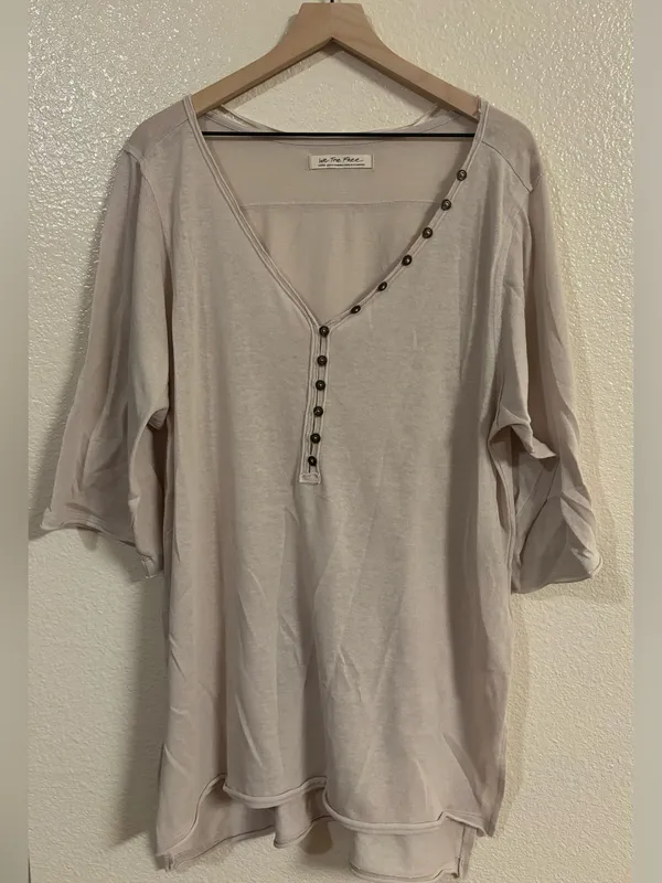 FREE PEOPLE We The Free Morgan Henley Top in Prosecco (cream biege) - Image 2