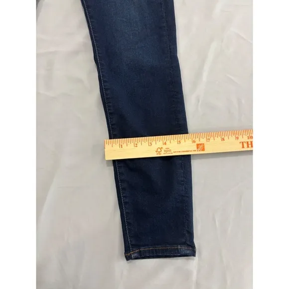 7 For All Mankind High Waist Skinny Jeans Dark Indigo Blue Size 28 Stretch Denim - Image 12
