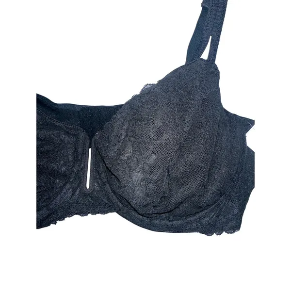 Auden Black Lace‎ Unlined Comfort Wire Balconette Bra, 44D - Image 3
