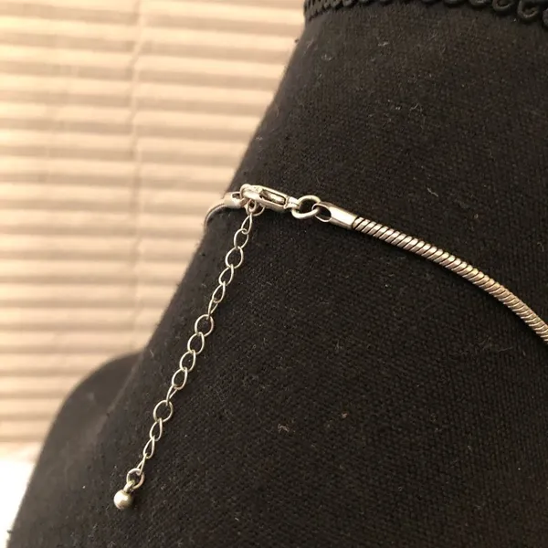 Silver Tone Necklace w/Turquoise Silver - Image 3