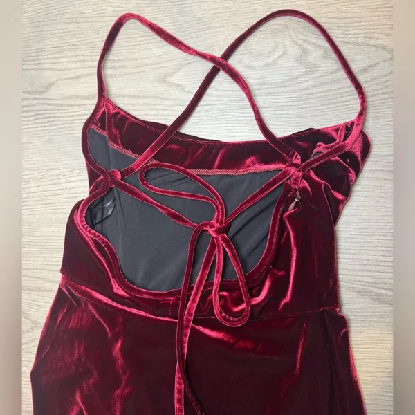 Amanda Uprichard Jasalina Velvet‎ Mini Dress in Wine Red Size S - Image 7