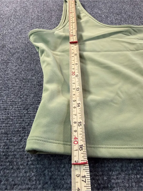 Klassy Network cropped scoop neck tank top sage green color Size XXL Athleisure - Image 5