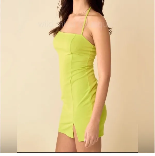 Lime green dress Size L - Image 2