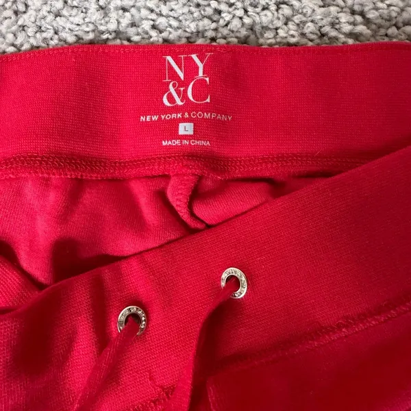 New York & Company Red Velour Tracksuit Set Zip Hoodie XLPants L Y2K Lounge - Image 4