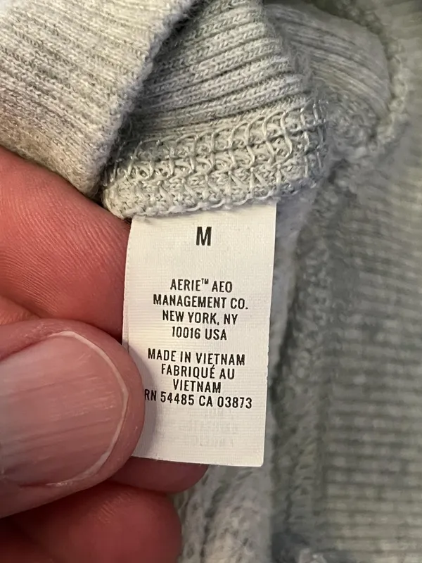 Aerie Be The Real You Back Hoodie Womens Medium Gray Graphic Fleece Pullover - Image 10