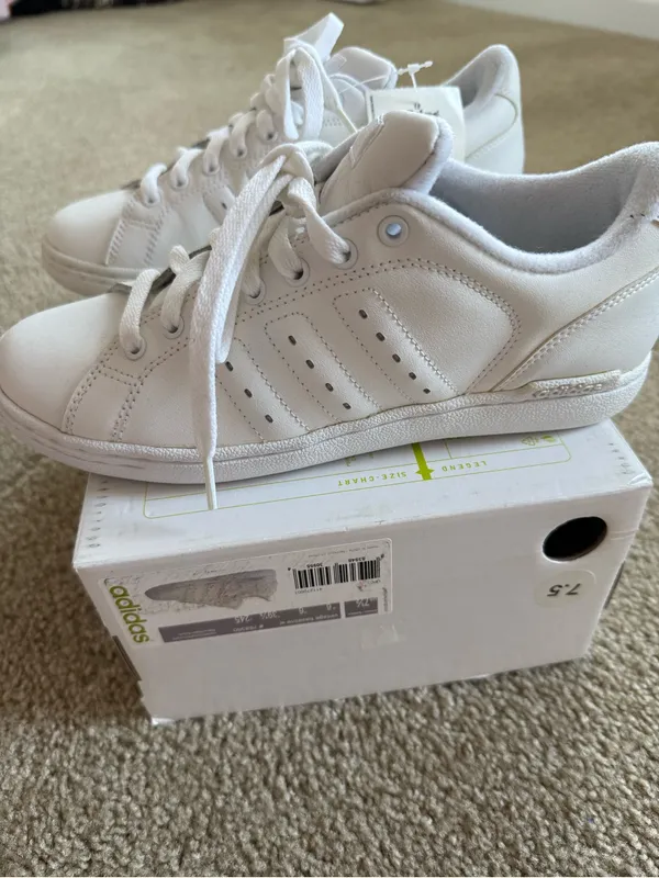 Adidas Vintage Baseline W White Leather Low Top Premium Classic Tennis Sneakers - Image 3