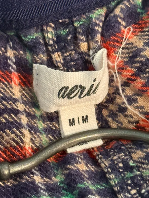 Aerie Flannel Cargo Skater Pajama Pant in Navy Plaid - Image 4