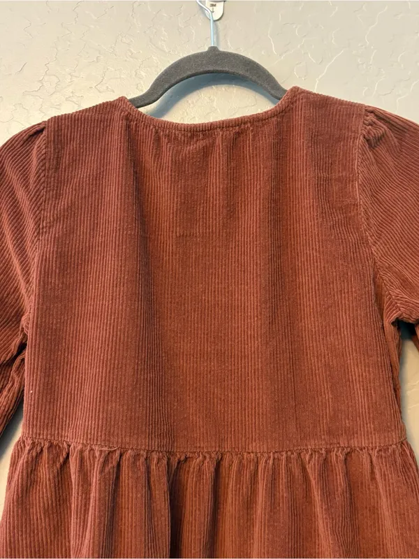 American Eagle brown corduroy wrap mini dress size small fall autumn preppy - Image 13
