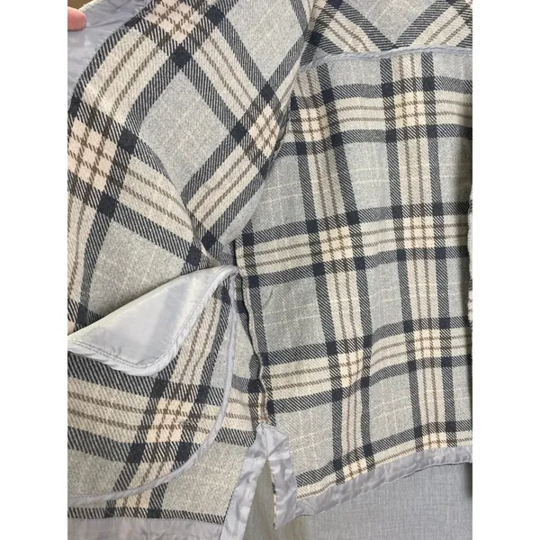 Jade‎ & Ivory Cream Gray Plaid Shacket Fleece Button Front Oversized XL - Image 5