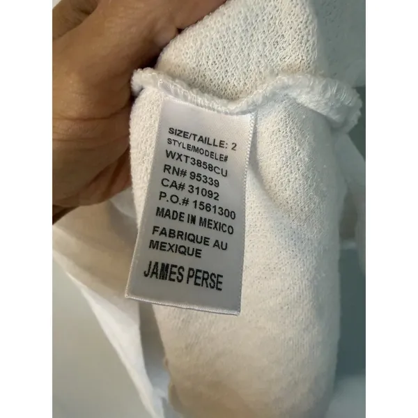 James Perse lightweight cotton jersey scoop-neck tunic top Sz 2 White - Image 6