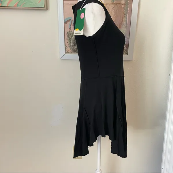 Halara Ribbed Tank Dress Black Size XS New - Image 3