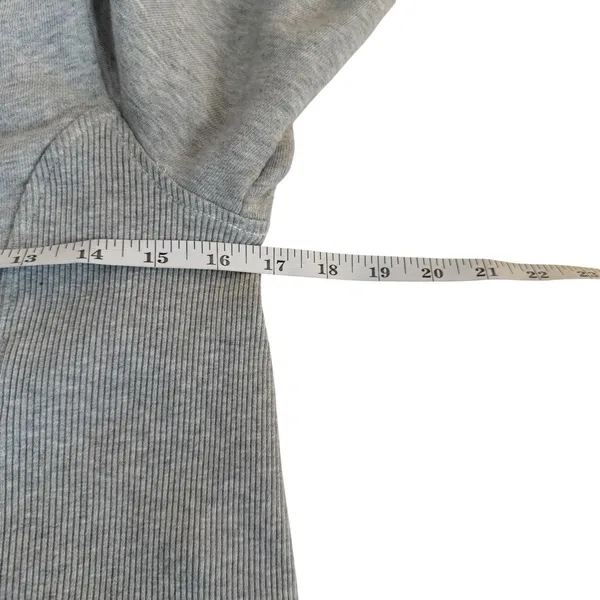 Aerie Seams Right Puff Sleeve Crop Top Medium Heather Gray Grey Athleisure - Image 9