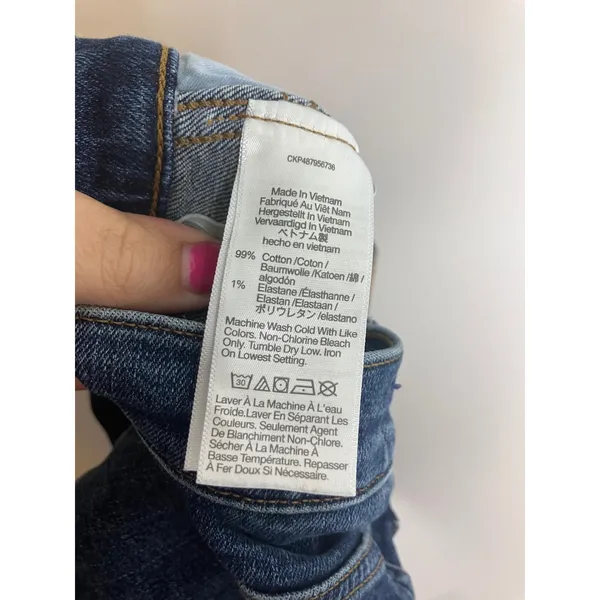 Madewell Stovepipe Jeans Womens 25 Blue Excellent Mid-Rise Straight Leg Denim - Image 7