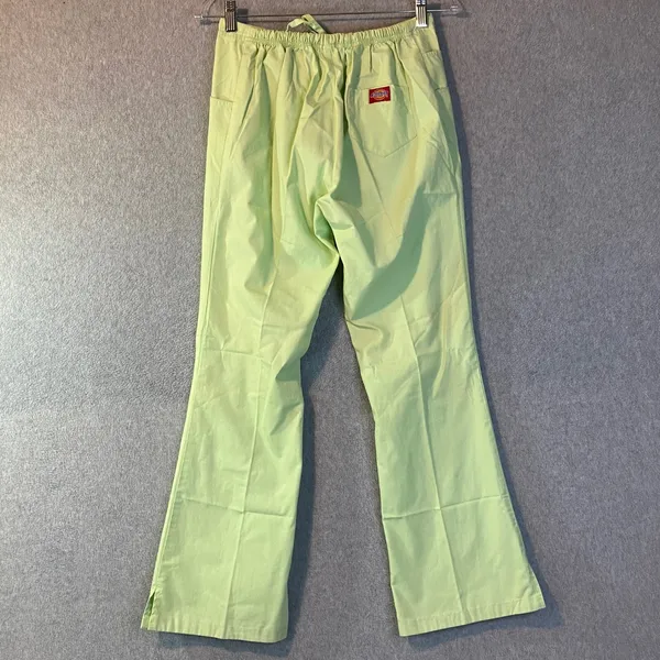 Dickies Scrub Pants Women Small‎ Lime Green Drawstring Cargo Medical Uniform EUC - Image 2