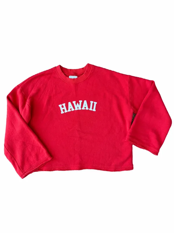 Hawaii Miles by Madewell bell sleeve crop sweatshirt cotton crewneck pullover - Image 2