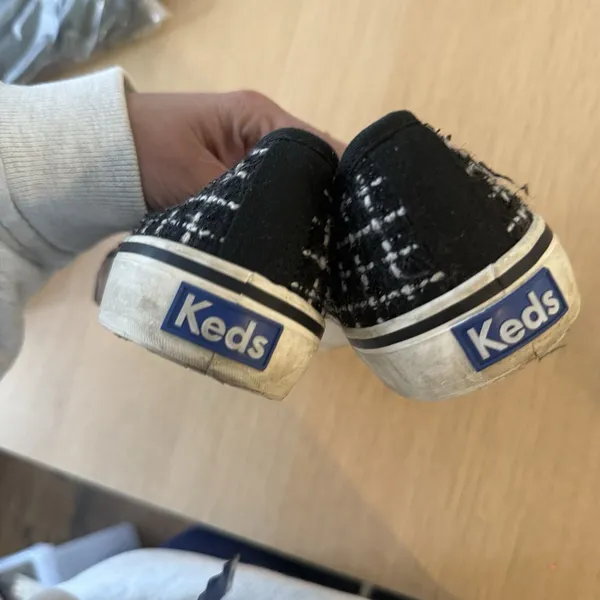 Keds Double Decker Tweed Slip-On Fashion Sneaker Metallic Black Women US 7 - Image 6