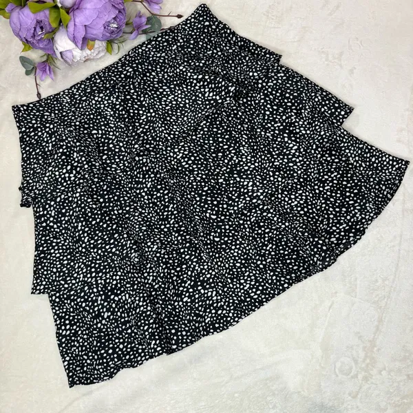 Very J NWT Boutique Black and White Polka Dot Tiered Skirt - Image 7