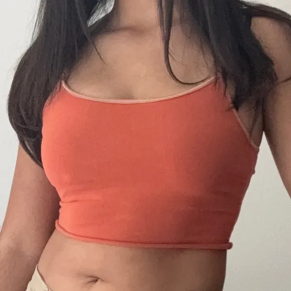 Brittany Black Burnt Orange Cropped Cami Top with Adjustable Straps Size M - Image 4